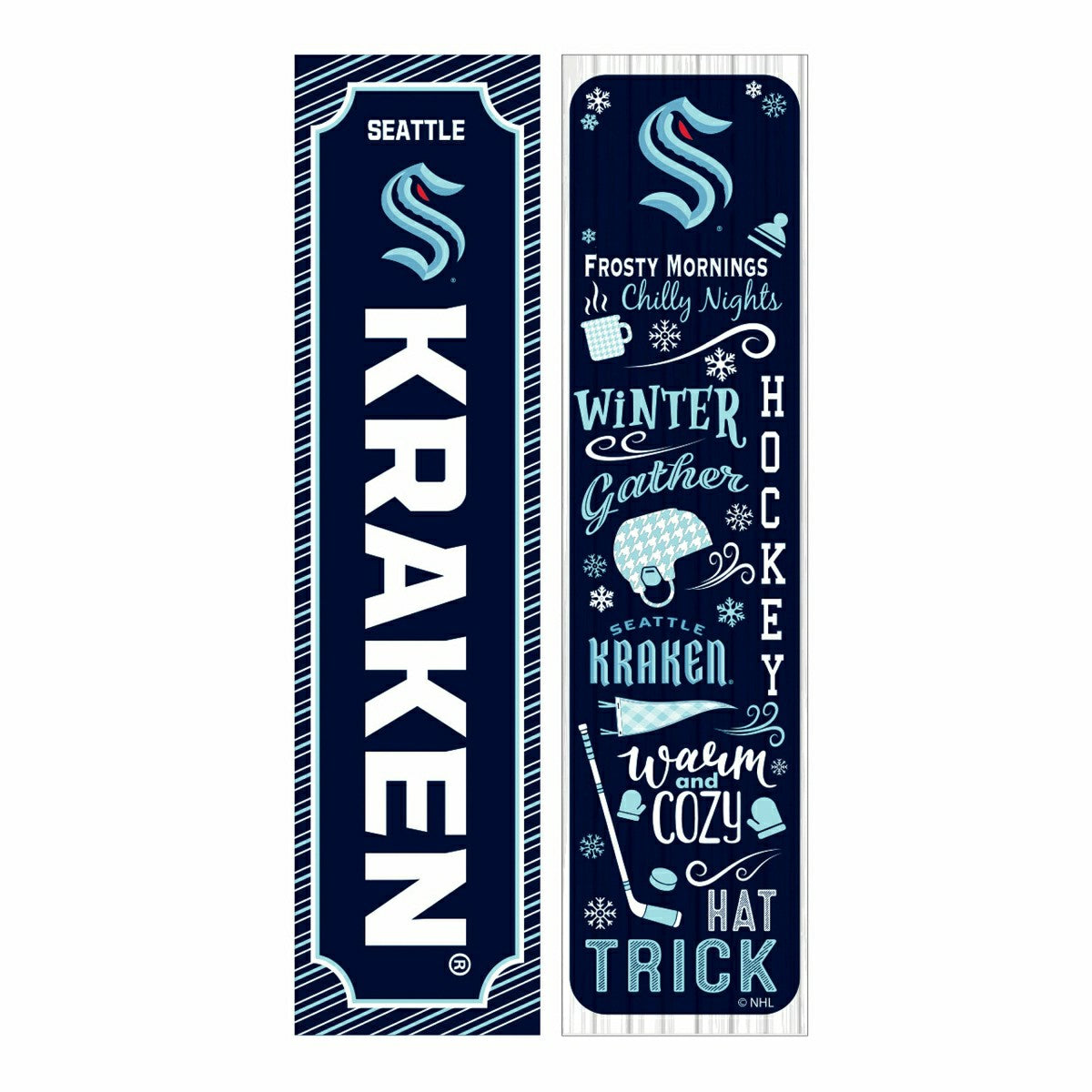 46" Double Sided Leaner, Seattle Kraken, Winter Seasonal - NHL Home
