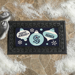 Seattle Kraken Holiday Flocked Coir Sassafras Switch Mat, 22"x10" - NHL