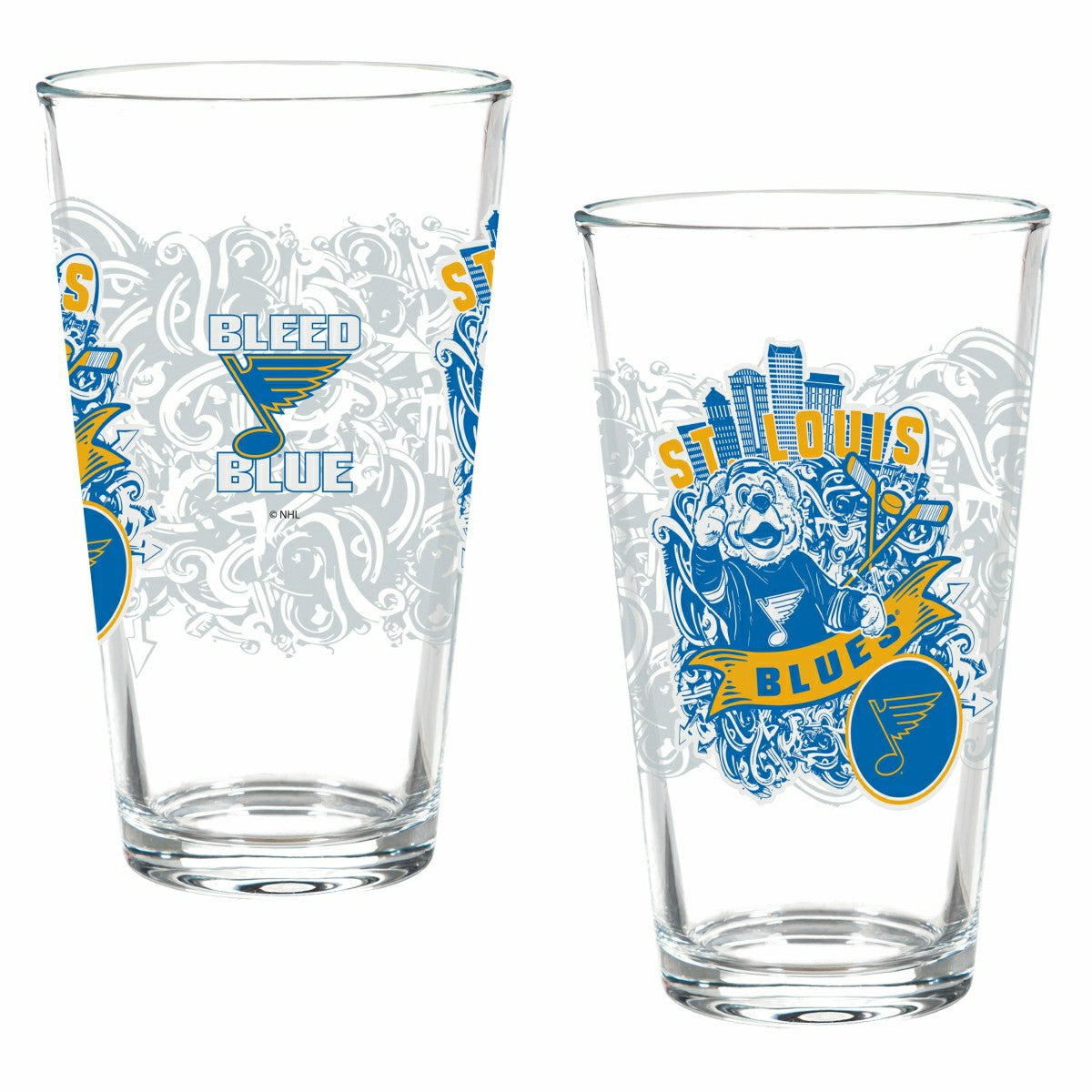 St Louis Blues 16oz Glass pint, Set of 2 - NHL Home