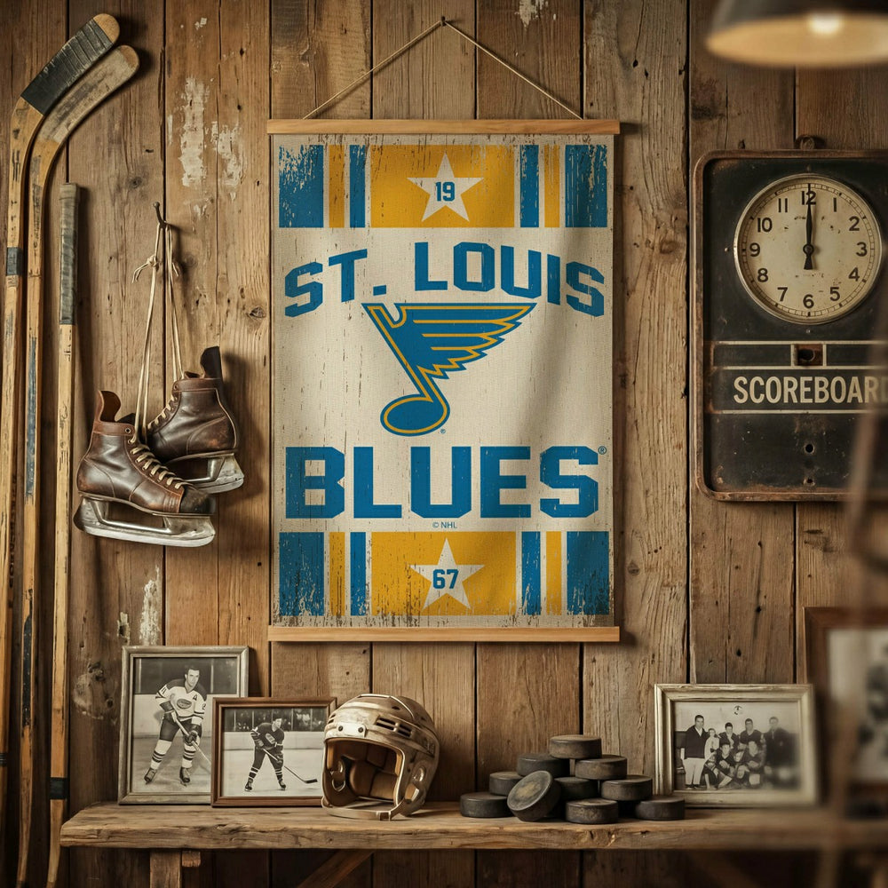 St Louis Blues, Canvas Wall Tapestry, Medium, 36x24 - NHL Home