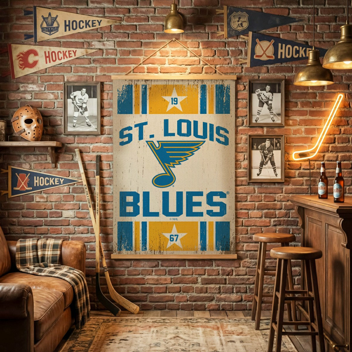 St Louis Blues, Canvas Wall Tapestry, Large, 54x36 - NHL Home