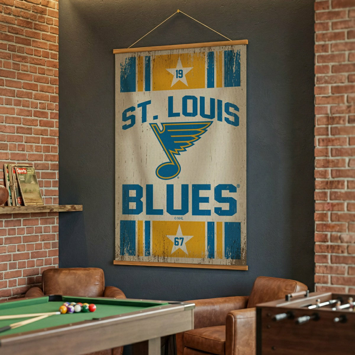 St Louis Blues, Canvas Wall Tapestry, Large, 54x36 - NHL Home