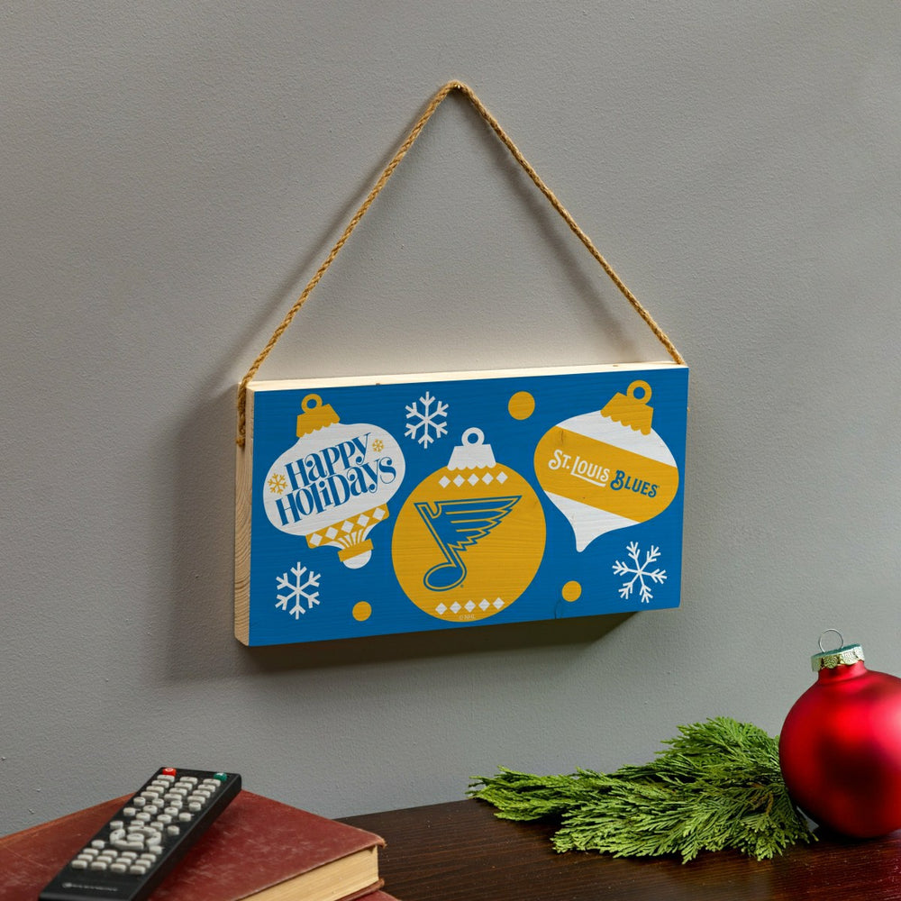 St Louis Blues Holiday Wood Wall Sign, 6x11 - NHL Home
