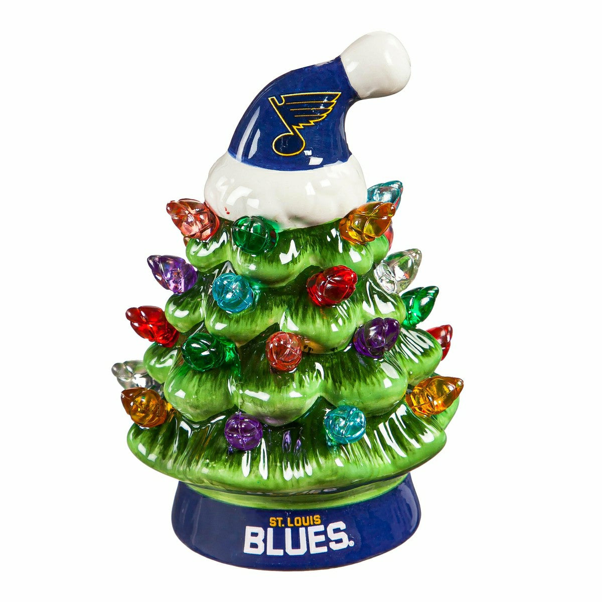 4" Mini LED Tabletop Christmas Tree, Set of 2, St. Louis Blues - NHL Home