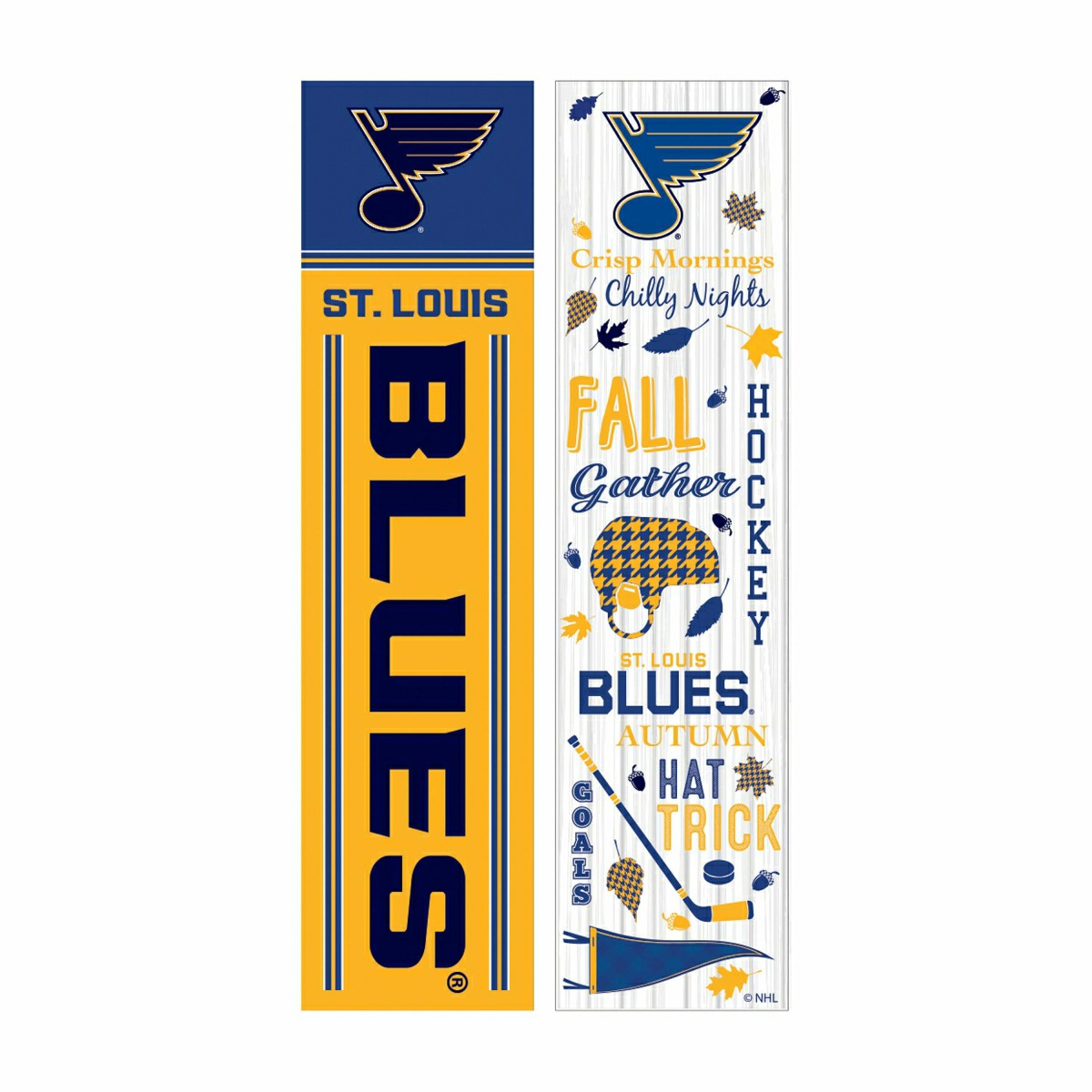 46" Double Sided Leaner, St Louis Blues, Fall Seasonal - NHL Home
