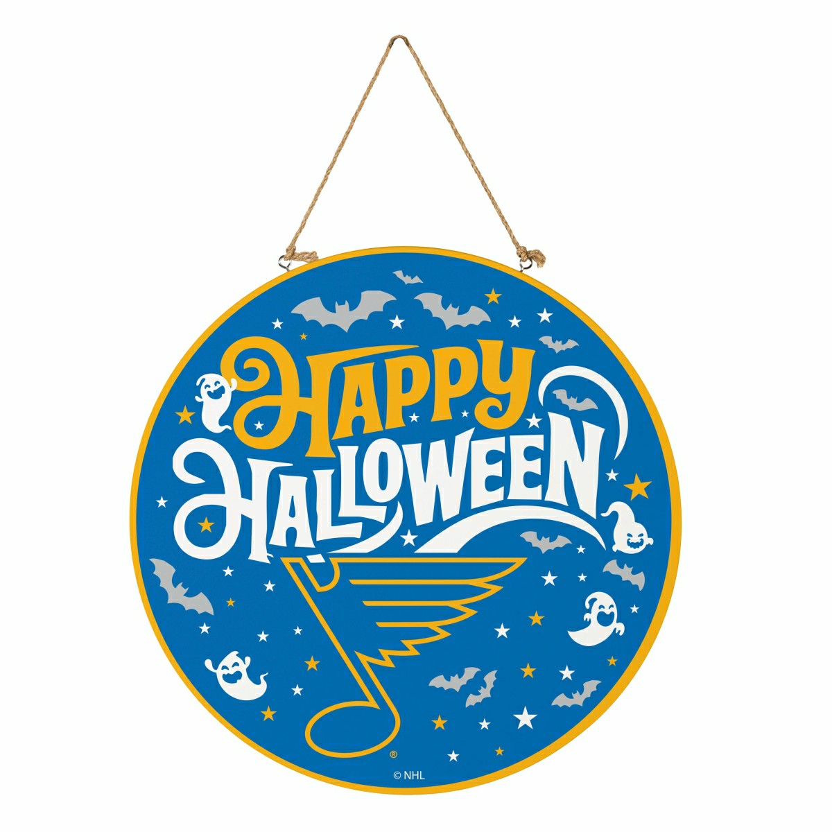 St Louis Blues Halloween Round Door Décor with Hanging Rope, 18x18 - NHL Home