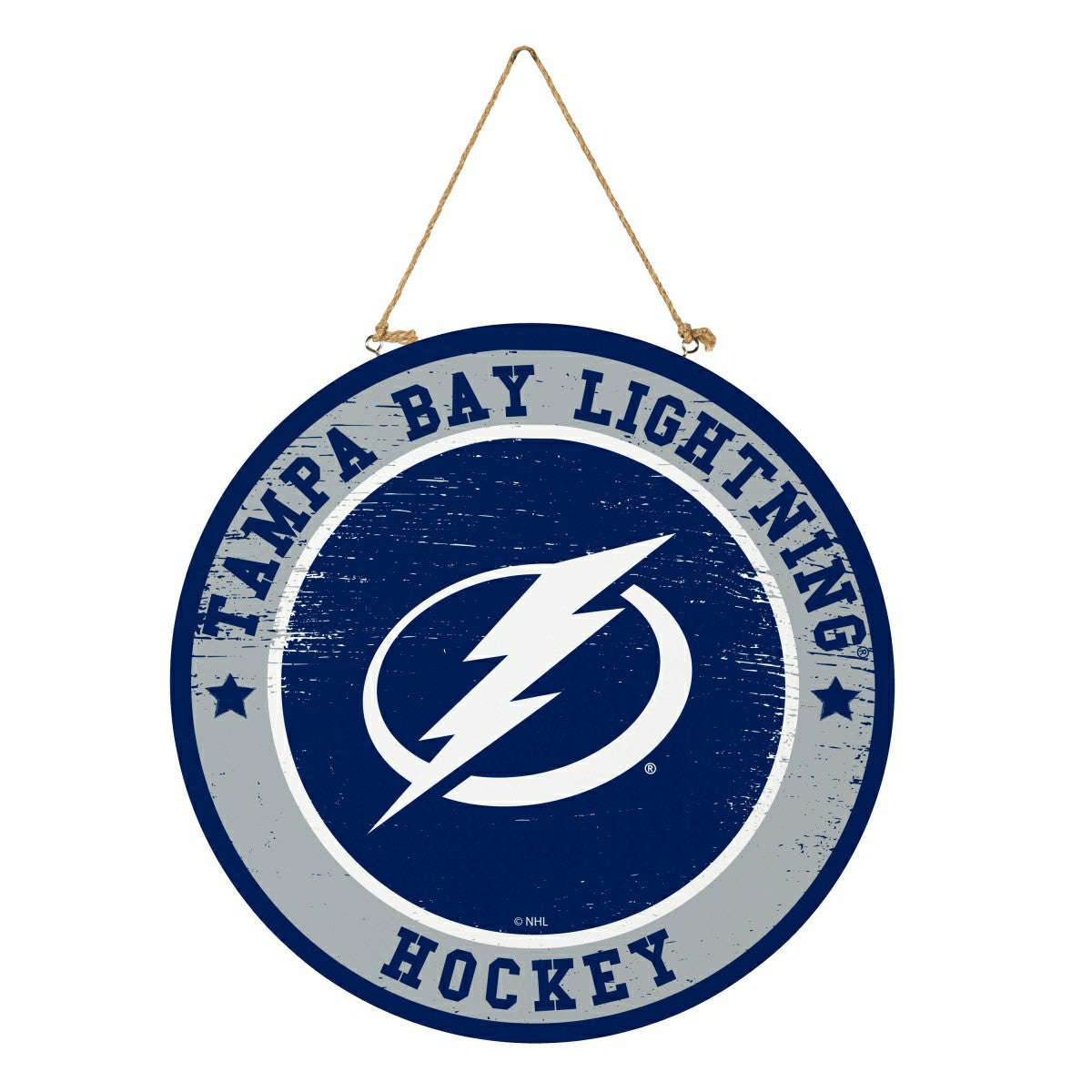 Tampa Bay Lightning Round Door Décor with Hanging Rope, 18x18 - NHL Home