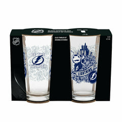 Tampa Bay Lightning 16oz Glass pint, Set of 2 - NHL Home