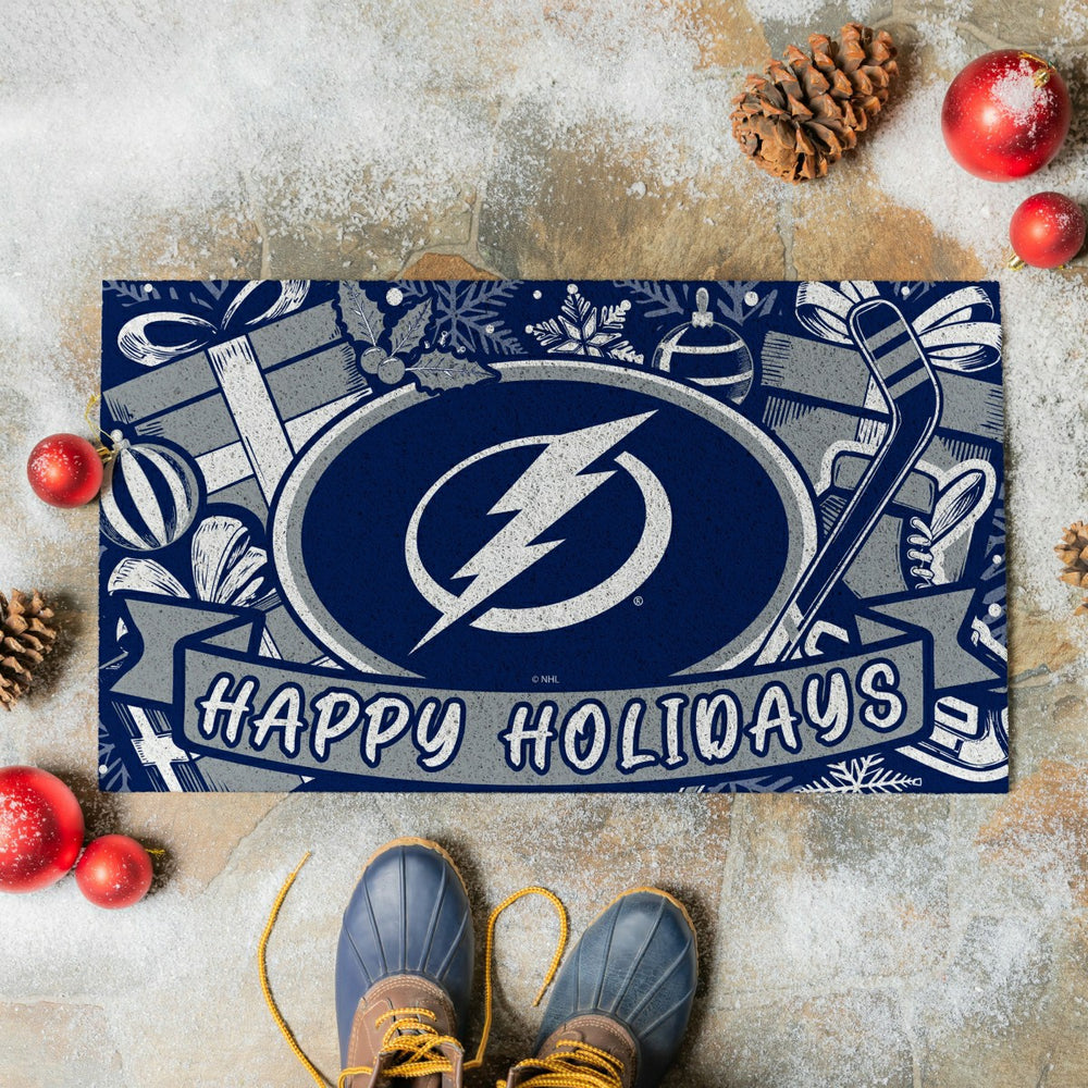 Tampa Bay Lightning Holiday PVC Mat, 28"x16" - NHL