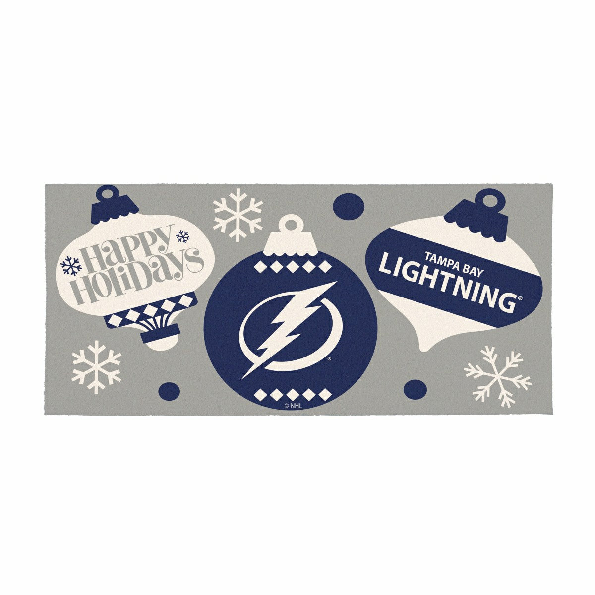 Tampa Bay Lightning Holiday Flocked Coir Sassafras Switch Mat, 22"x10" - NHL