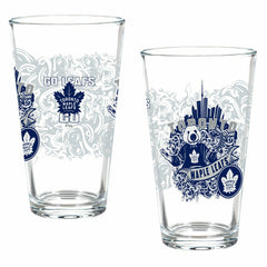 Toronto Maple Leafs 16oz Glass pint, Set of 2 - NHL Home