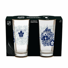 Toronto Maple Leafs 16oz Glass pint, Set of 2 - NHL Home