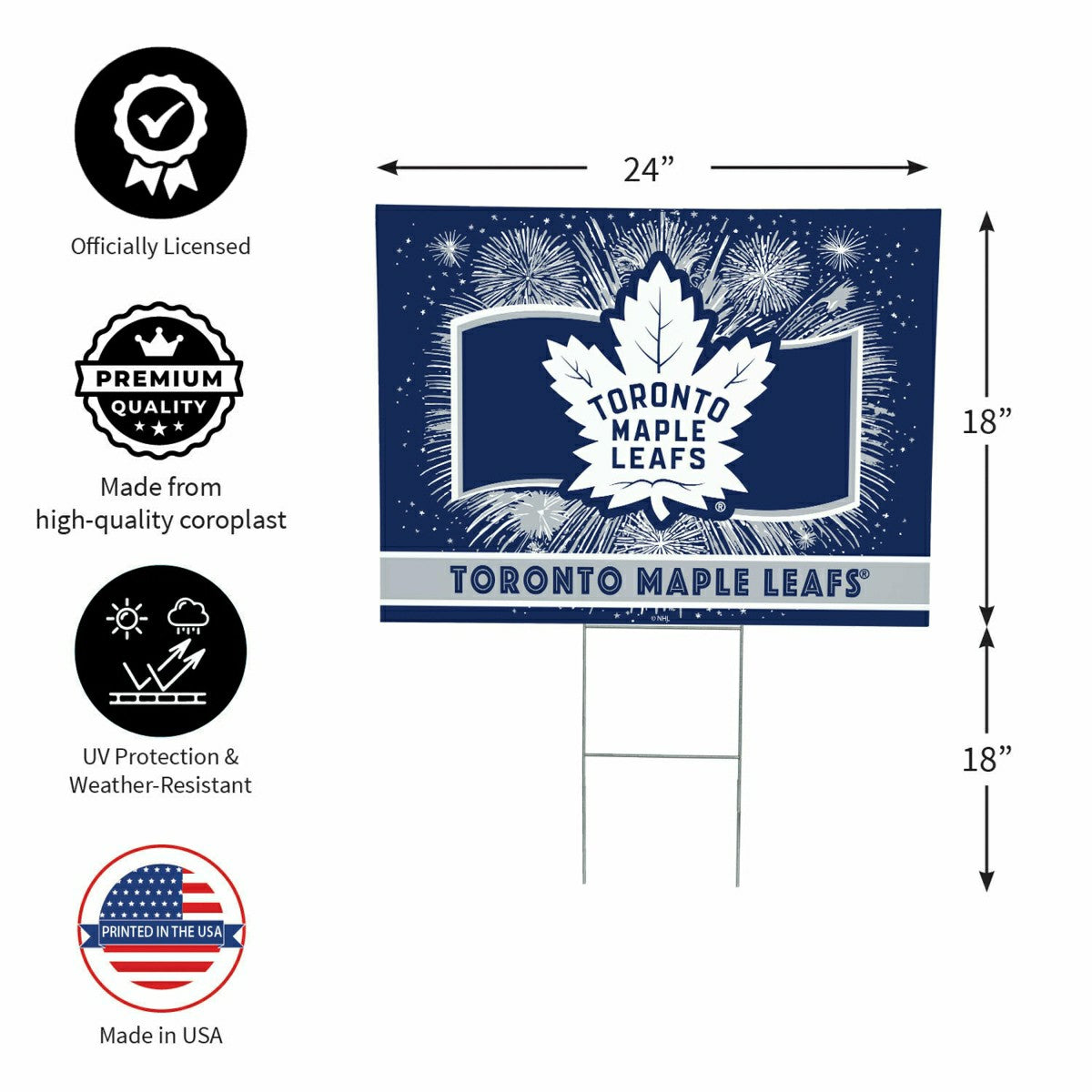 Toronto Maple Leafs Yard Sign, Patriotic - NHL Home