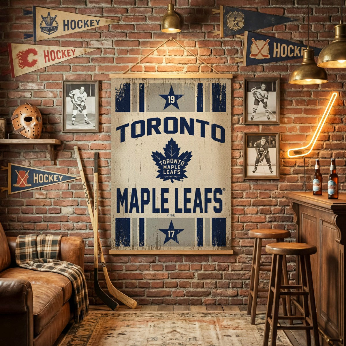 Toronto Maple Leafs, Canvas Wall Tapestry, Large, 54x36 - NHL Home