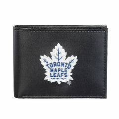 Toronto Maple Leafs Black Bi-Fold Embroidered Wallet w/ RFID Blocking - NHL Home