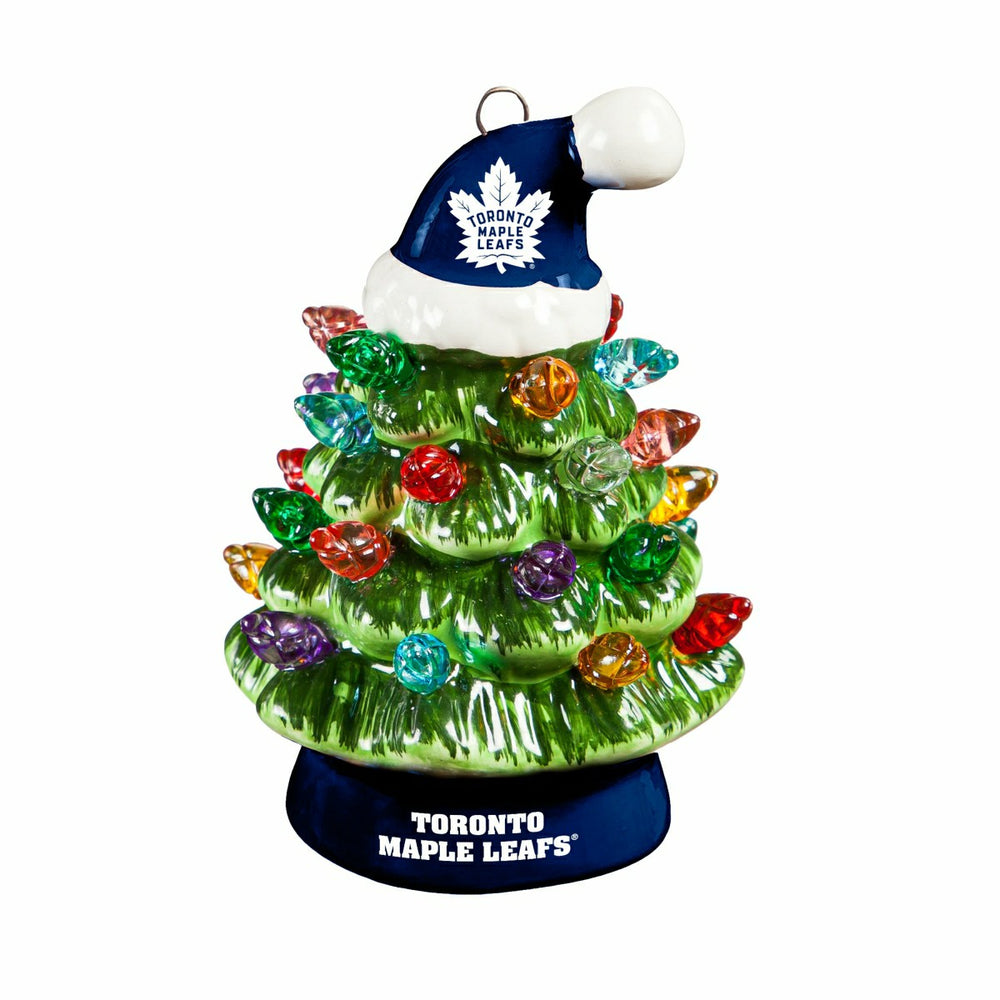 4" Mini LED Tabletop Christmas Tree, Set of 2, Toronto Maple Leafs - NHL Home