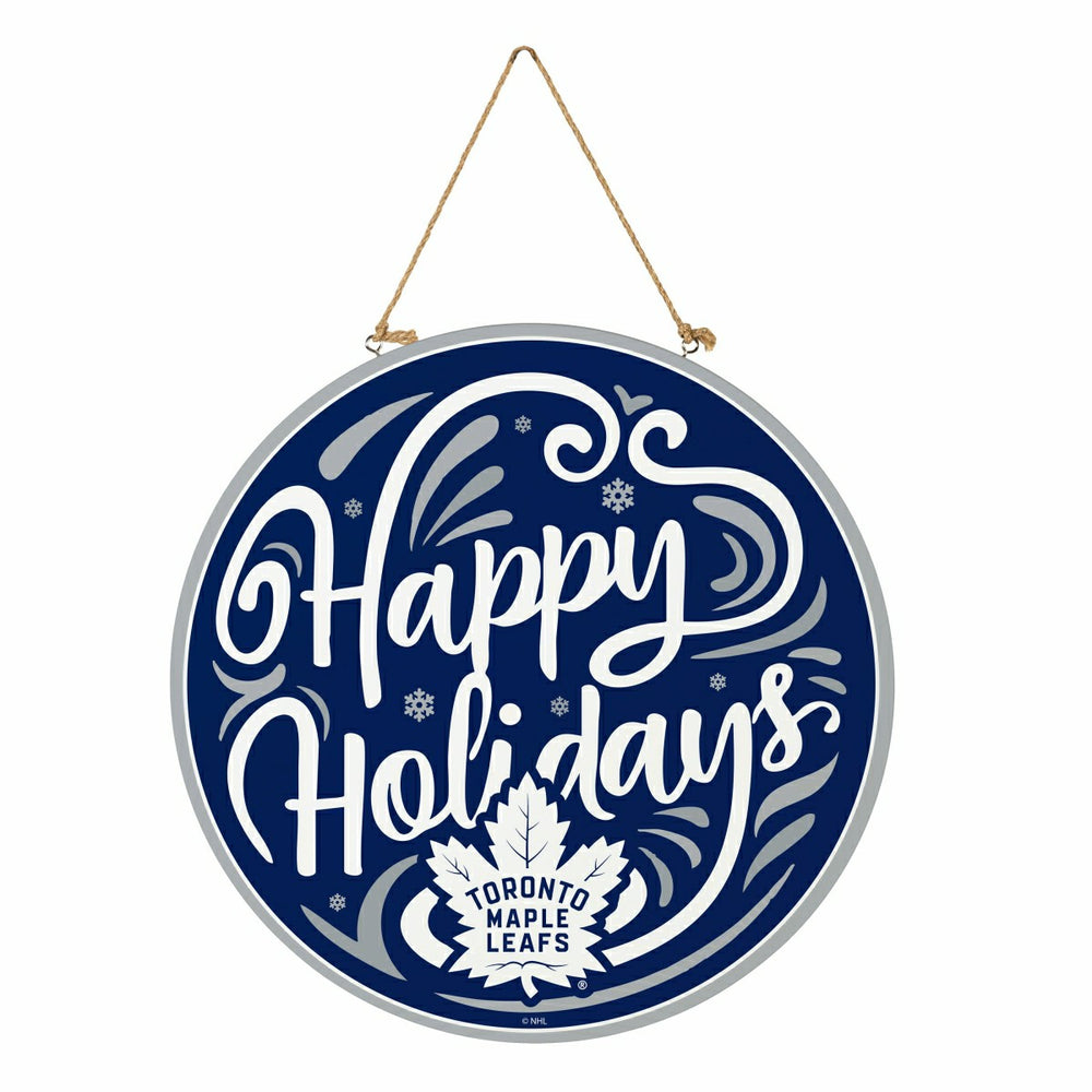 Toronto Maple Leafs Holiday Round Door Décor with Hanging Rope, 18x18 - NHL Home