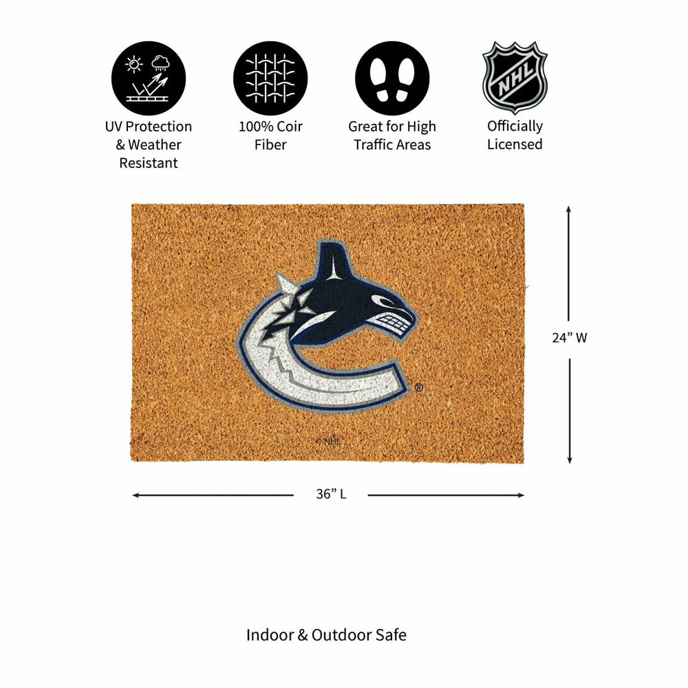 Vancouver Canucks Large Full Color Coir Mat, 36"x24" - NHL