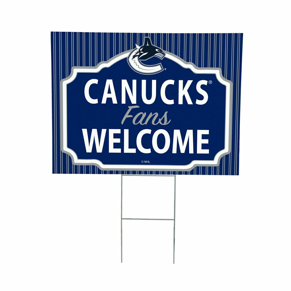 Vancouver Canucks Coroplast Yard Sign, "Fans Welcome" - NHL Home