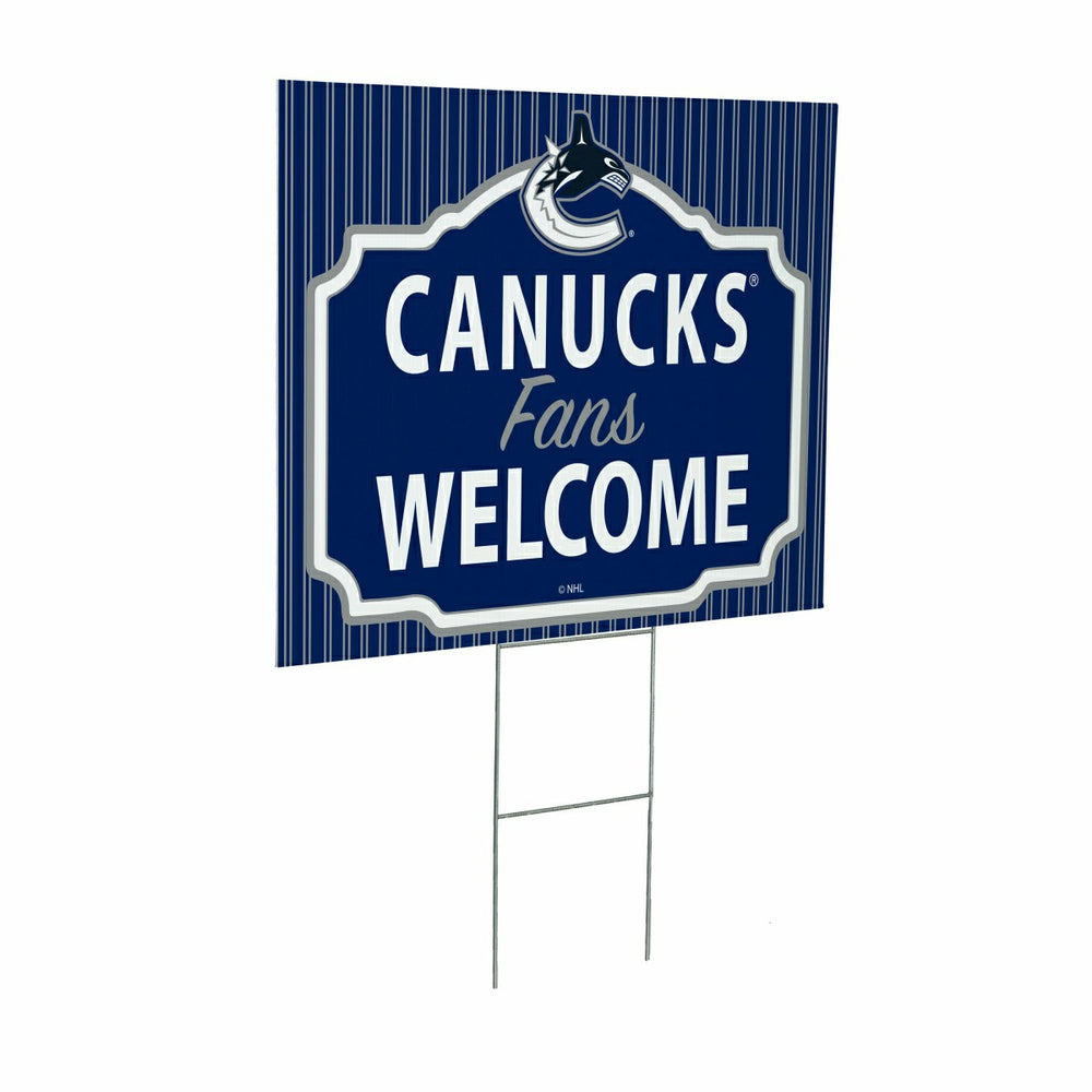 Vancouver Canucks Coroplast Yard Sign, "Fans Welcome" - NHL Home