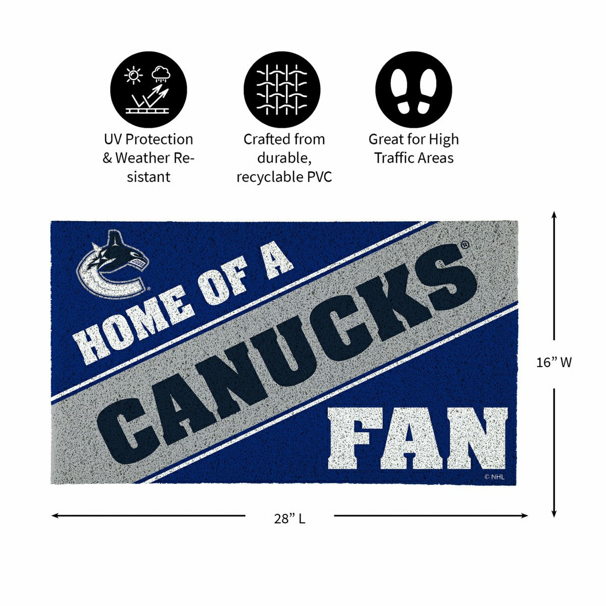 Vancouver Canucks, PVC Mat COLOR, Home of a Fan - NHL
