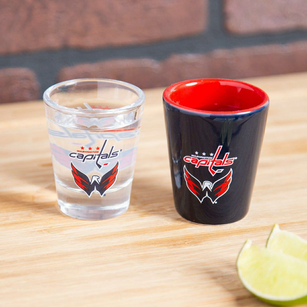 Washington Capitals 4-Piece Ceramic and Glass 2oz. Shot Glass Set - NHL Home