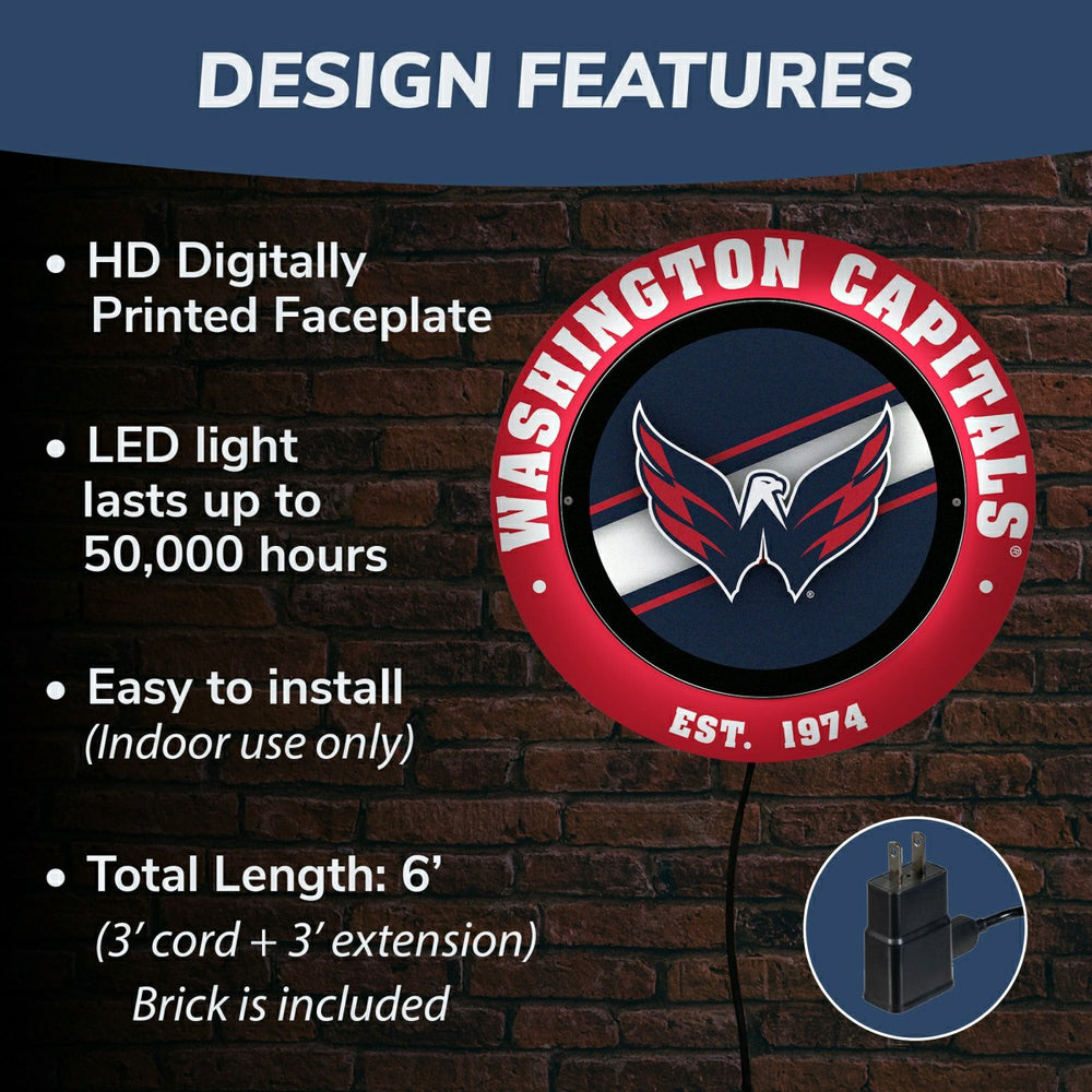 Washington Capitals, Metal Lite, Round - NHL