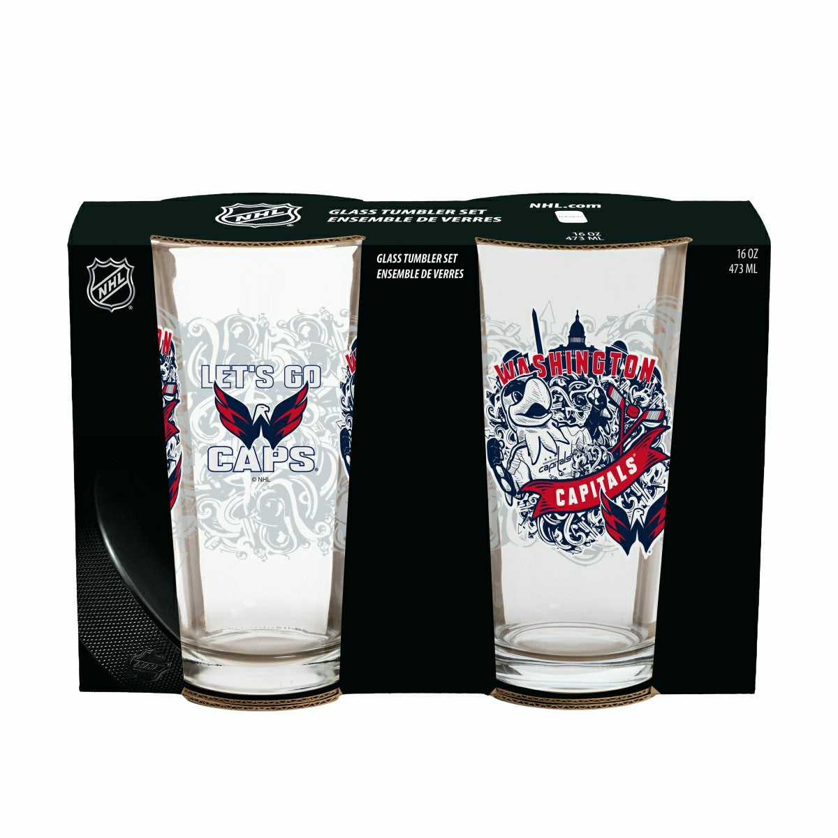 Washington Capitals 16oz Glass pint, Set of 2 - NHL Home