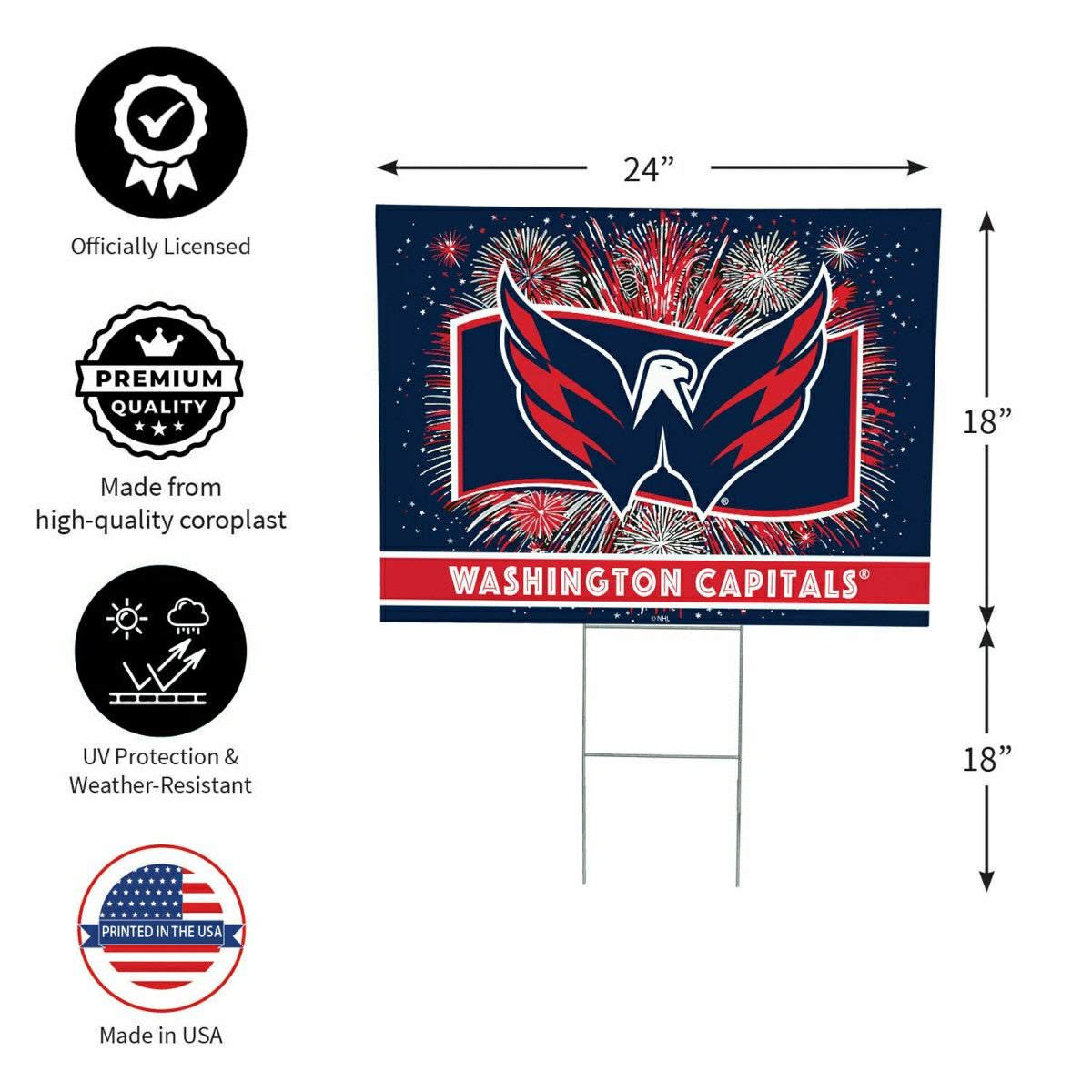 Washington Capitals Yard Sign, Patriotic - NHL Home