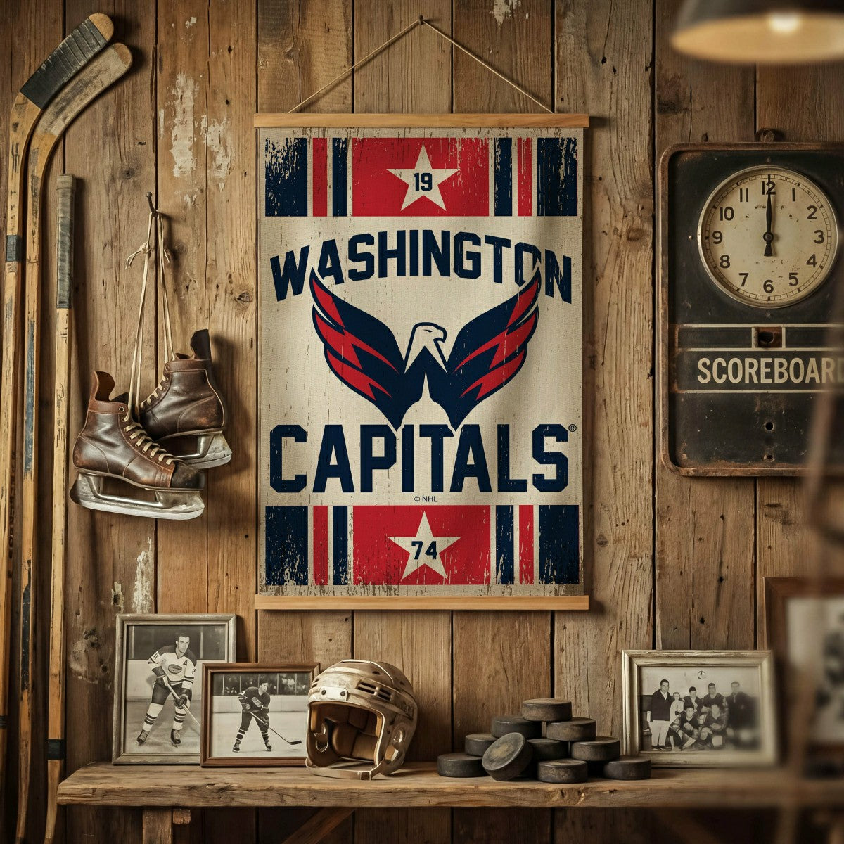 Washington Capitals, Canvas Wall Tapestry, Medium, 36x24 - NHL Home