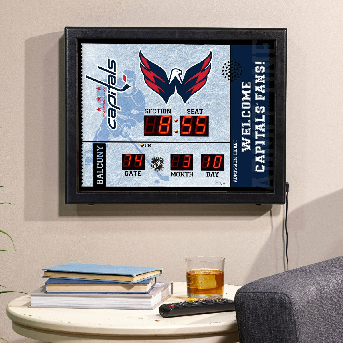 Bluetooth Scoreboard Wall Clock, Washington Capitals - NHL Home