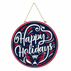 Washington Capitals Holiday Round Door Décor with Hanging Rope, 18x18 - NHL Home