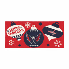 Washington Capitals Holiday Flocked Coir Sassafras Switch Mat, 22"x10" - NHL