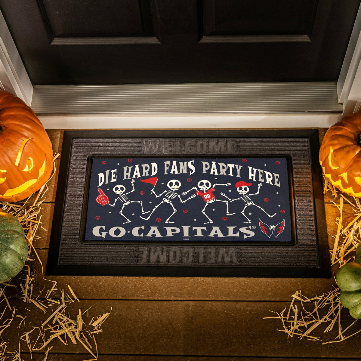 Washington Capitals Flocked Coir Halloween Sassafras Switch Mat, 22"x1 - NHL