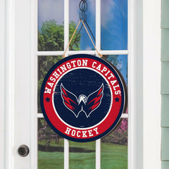 Washington Capitals Round Door Décor with Hanging Rope, 18x18 - NHL Home