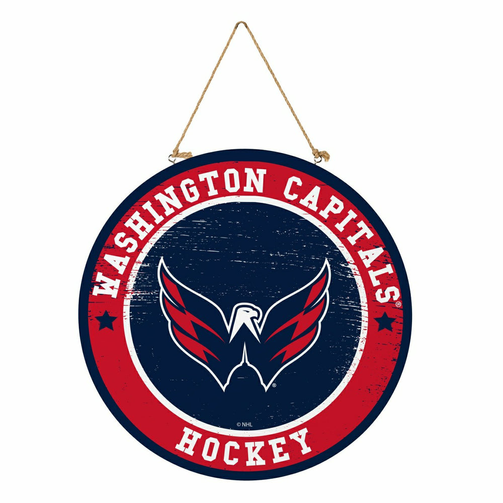 Washington Capitals Round Door Décor with Hanging Rope, 18x18 - NHL Home