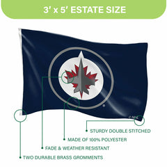 Winnipeg Jets Single Sided Flag w/ 2 Grommets, 3'x5' - NHL Home