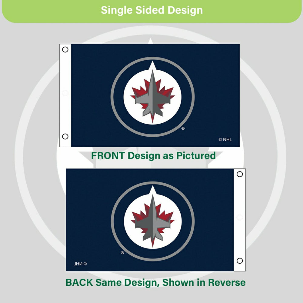 Winnipeg Jets Single Sided Flag w/ 2 Grommets, 3'x5' - NHL Home