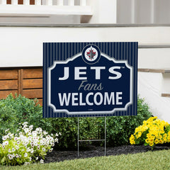 Winnipeg Jets Coroplast Yard Sign, "Fans Welcome" - NHL Home