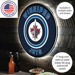 LED Wall Decor, Round, Winnipeg Jets - NHL Home