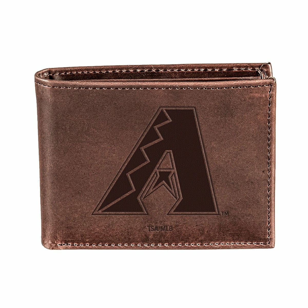 Arizona Diamondbacks Bi-Fold Wallet Brown 100% Genuine Leather - MLB Home