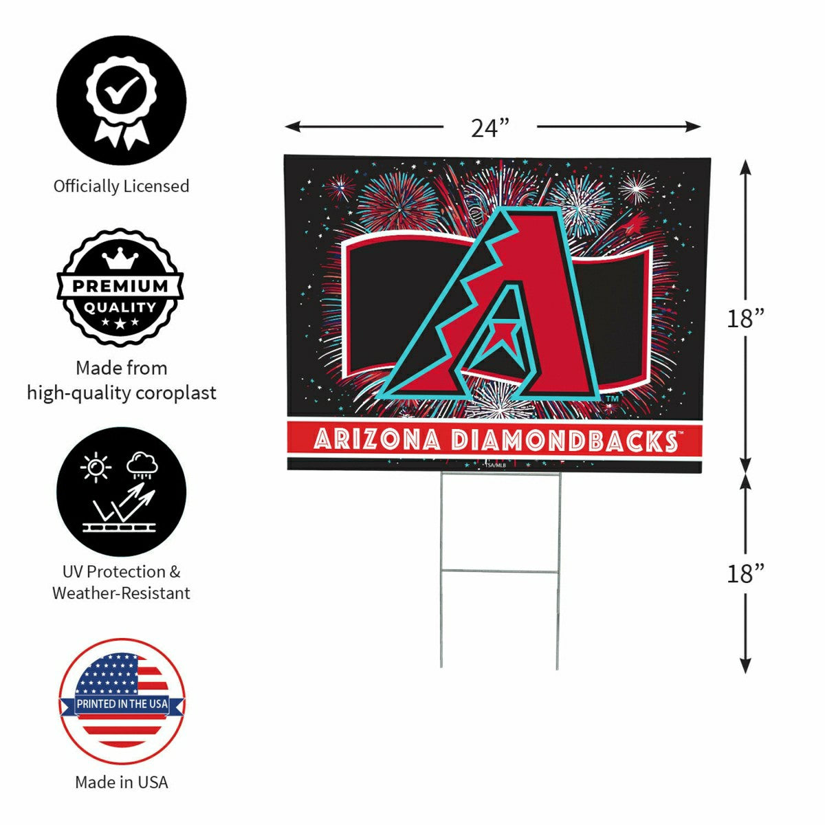 Arizona Diamondbacks Yard Sign, Patriotic - MLB Home