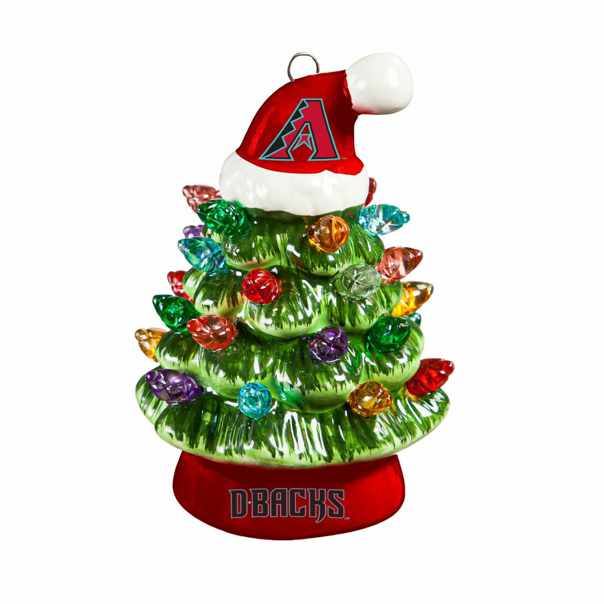 Arizona Diamondbacks 4" Mini LED Tabletop Christmas Tree, Set of 2 - MLB Home