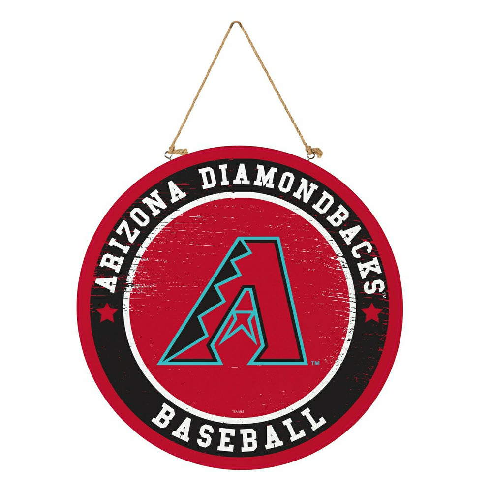 Arizona Diamondbacks Round Door Décor with Hanging Rope, 18x18 - MLB Home