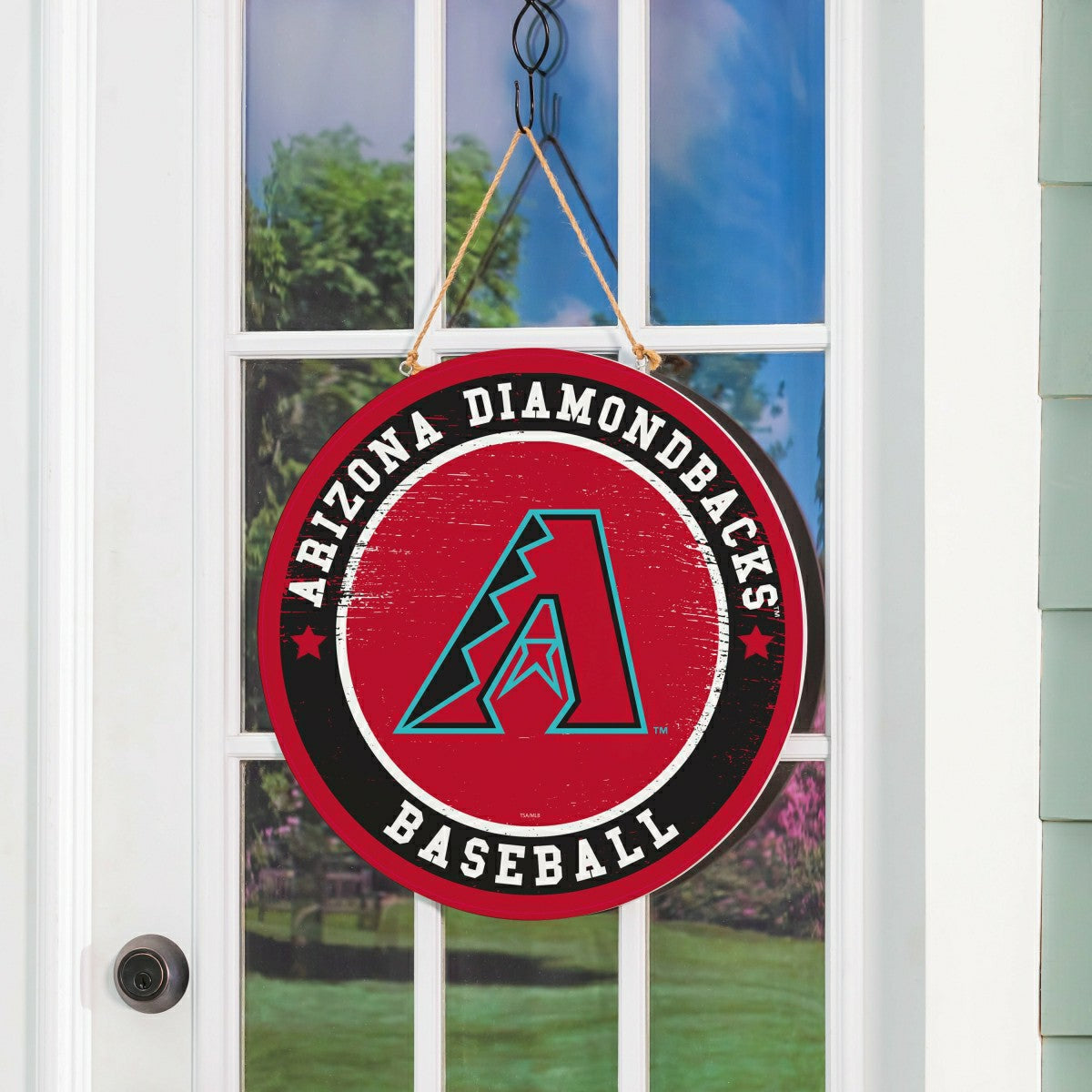 Arizona Diamondbacks Round Door Décor with Hanging Rope, 18x18 - MLB Home