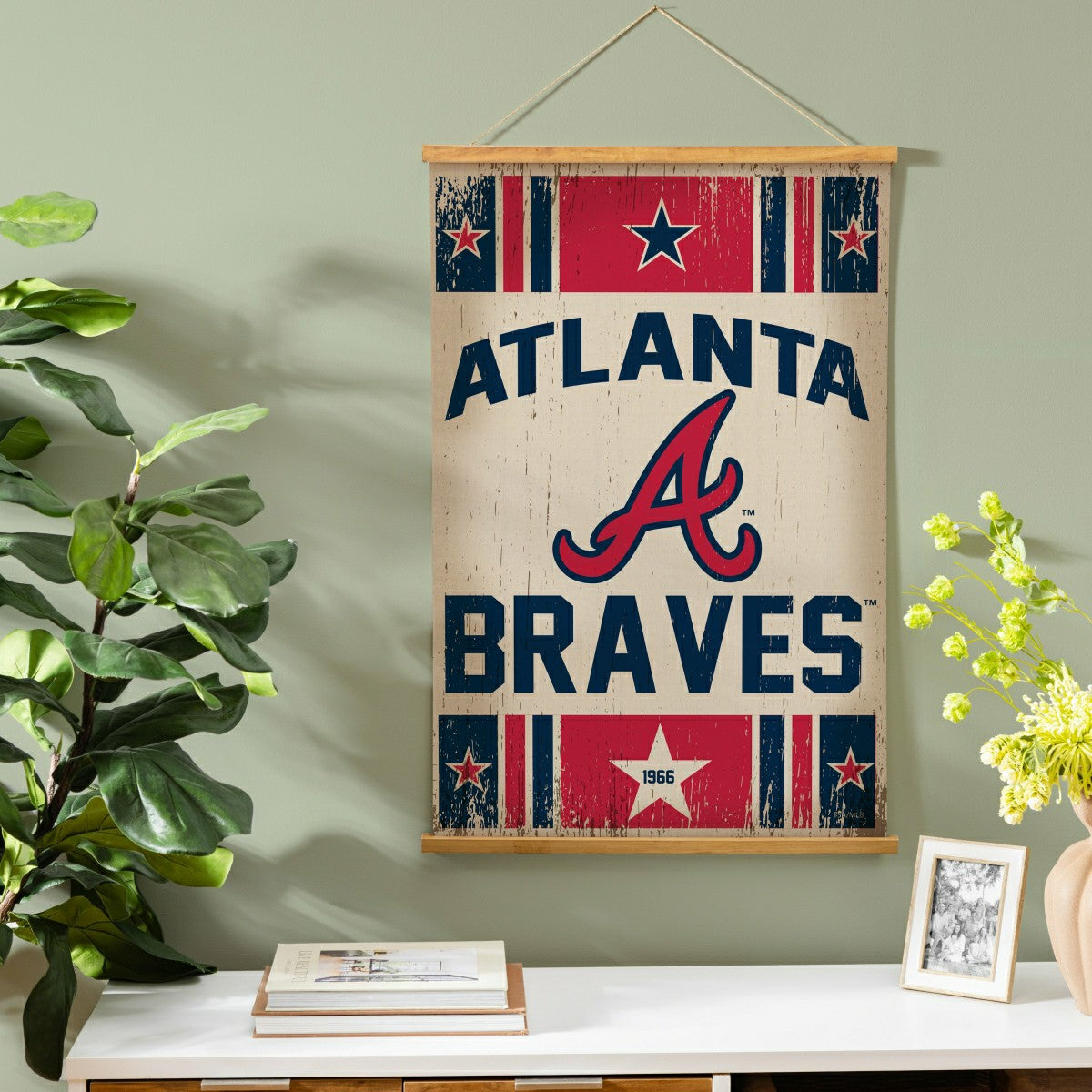 Atlanta Braves, Canvas Wall Tapestry, Medium, 36x24 - MLB Home