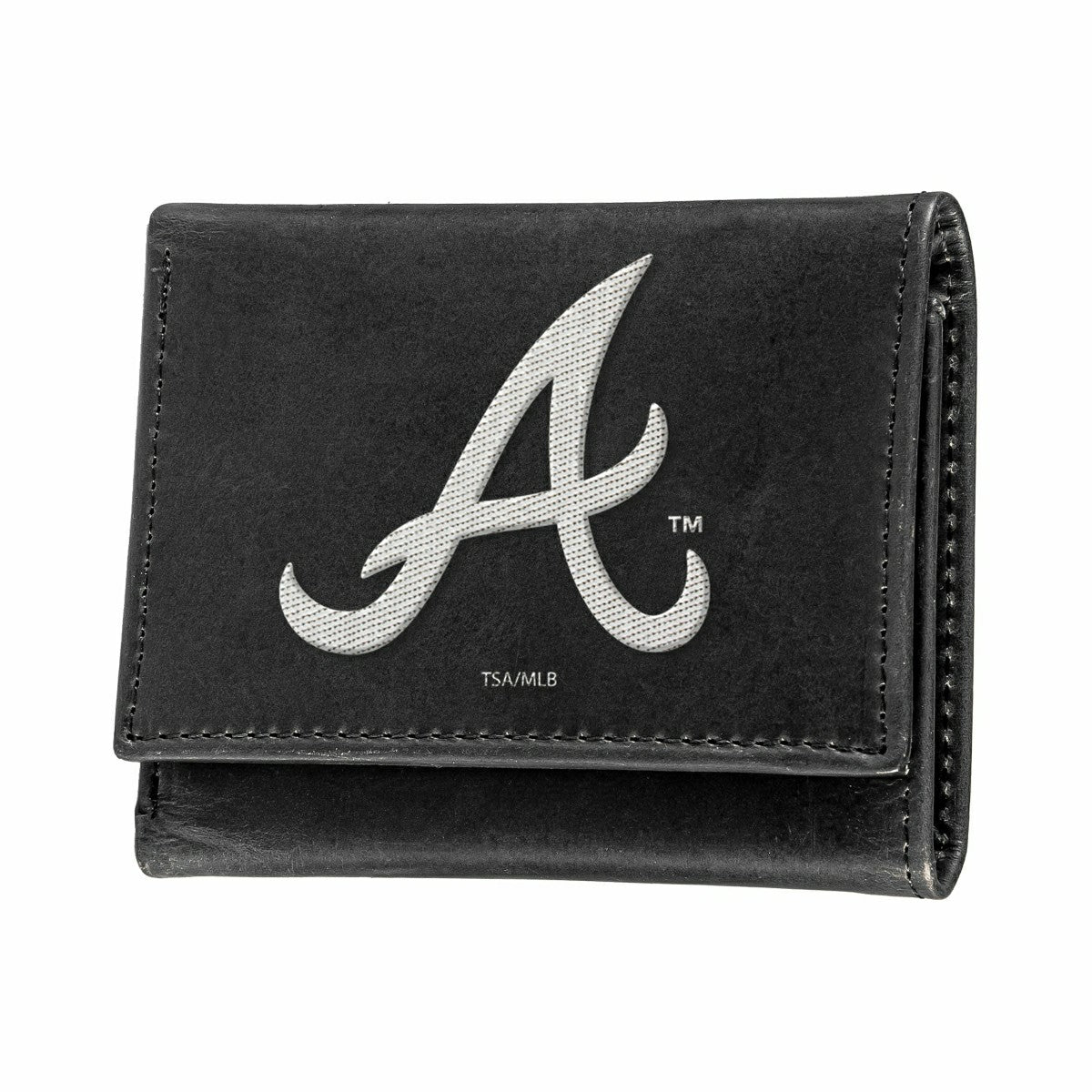 Atlanta Braves Black Tri-Fold Embroidered Wallet w/ RFID Blocking - MLB Home