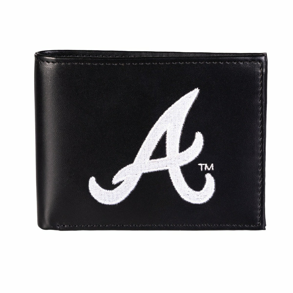Atlanta Braves Black Bi-Fold Embroidered Wallet w/ RFID Blocking - MLB Home