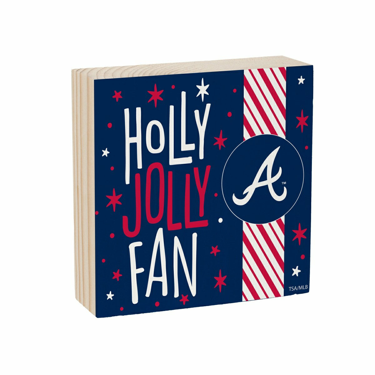 Atlanta Braves Block, Holiday, 6x6 - MLB Home