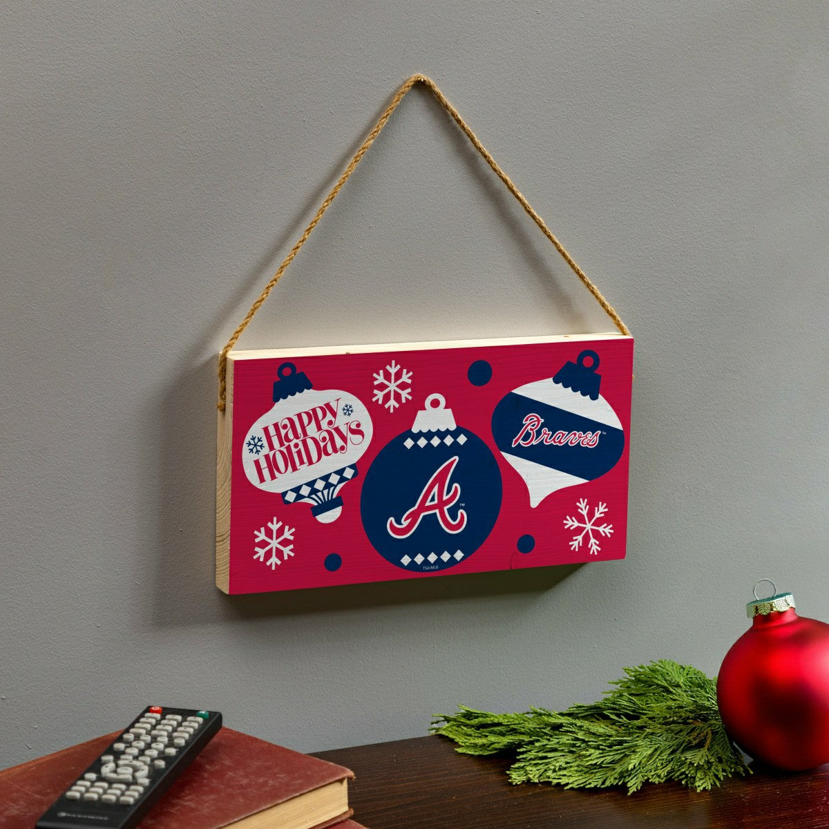 Atlanta Braves Holiday Wood Wall Sign, 6x11 - MLB Home